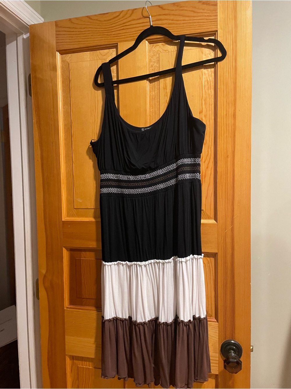 Black, White & Brown Tiered Sundress
